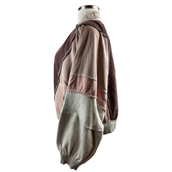 We The Free People Starburst Bomber Sweatshirt Full Zip Dolman Oversized XL - Picture 8 of 16